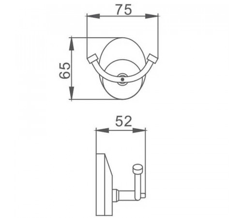 Двойной крючок Frap F16 F1605-2 Хром