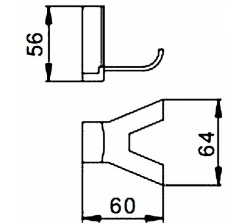 Двойной крючок Frap F18 F1805-2 Хром