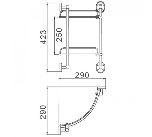 Стеклянная полка Frap F19 F1907-2 угловая Хром