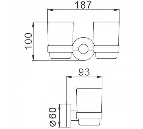 Стакан для зубных щеток Frap F301 F30108 двойной Сатин