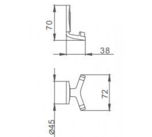 Двойной крючок Frap F33 F3305-2 Хром