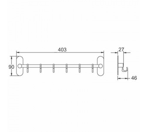 Вешалка для полотенец Frap F38 F3816-6 Хром