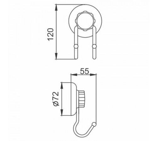 Двойной крючок Frap F39 F3905-2 Хром