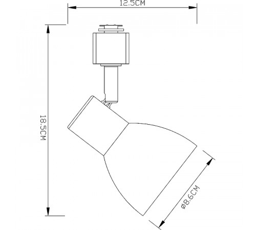 Трековый светильник Artelamp Falena A3117PL-1BK Белый Черный