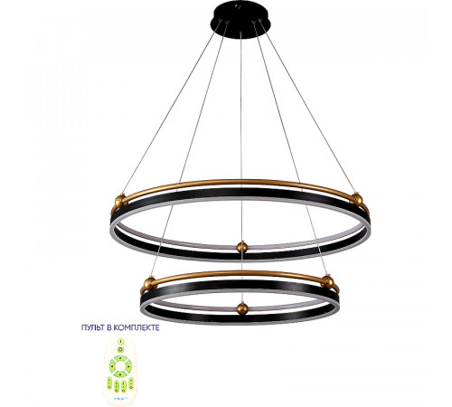 Люстра Crystal Lux Fernando SP123W LED D600+800 Black Gold Черная Золото