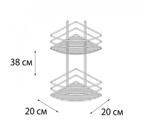 Полка корзина Fixsen FX-710B-2 угловая Черная