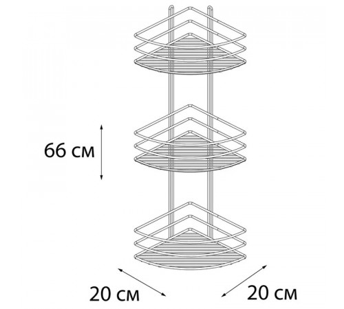 Полка корзина Fixsen FX-710B-3 угловая Черная