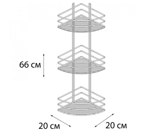 Полка корзина Fixsen FX-710-3 угловая Хром