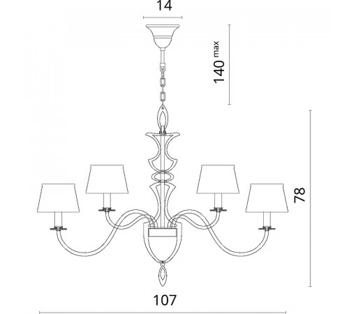 Люстра Divinare Florence 6819/19 SP-12 Бежевая Золото матовое