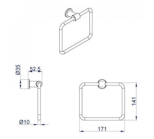 Кольцо для полотенец Azario Forny AZ-88311A Хром