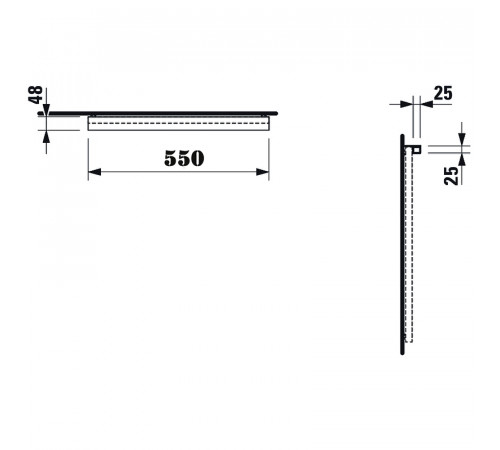 Светильник Laufen Frame 25 55 4.4746.2.900.007.1 Хром матовый