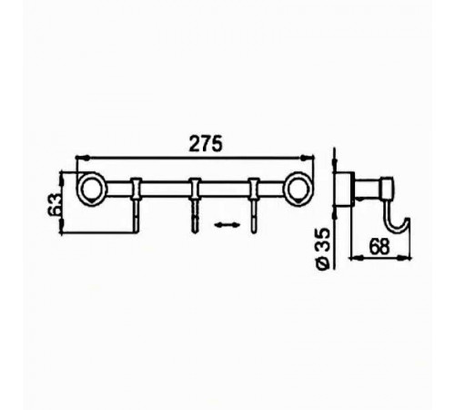 Вешалка для полотенец Frap F205-3 Хром