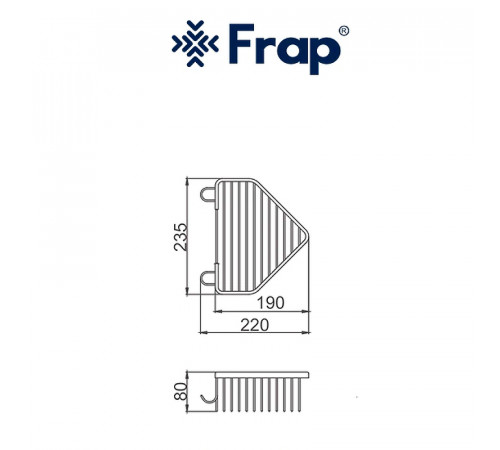 Полка корзина Frap F351 угловая Хром