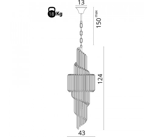 Люстра Divinare Frizzante 1683/01 LM-11 Прозрачная Золото