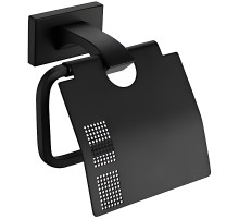 Держатель туалетной бумаги Gappo G0703-6 с крышкой Черный матовый