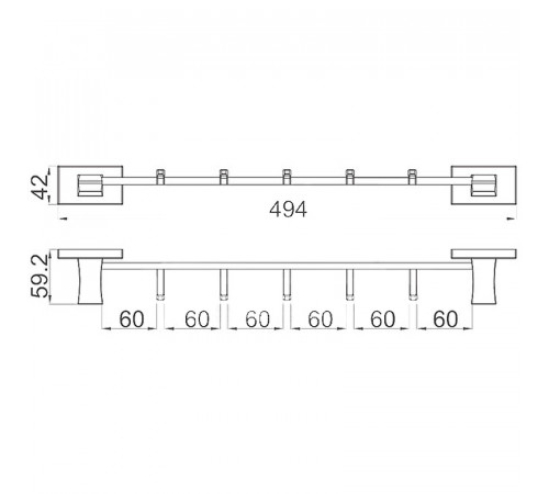 Вешалка для полотенец Gappo G0716-56 Черная матовая