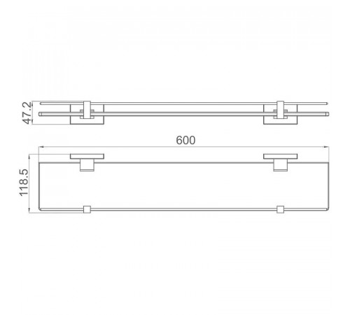 Стеклянная полка Gappo G0707 Хром