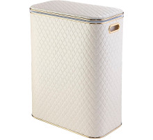 Корзина для белья Geralis CLG-B Ромб Бежевая светлая, кант Золото, стандартная