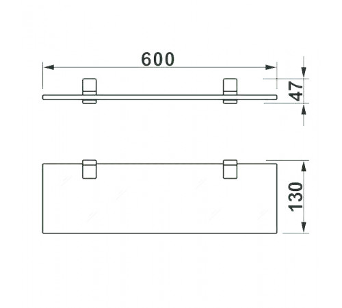 Стеклянная полка Art&Max Gina AM-G-2737-Nr Черный