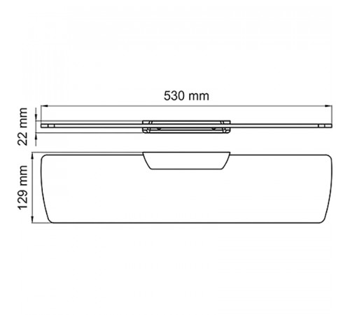 Стеклянная полка WasserKRAFT Glan K-5124 Черная глянцевая