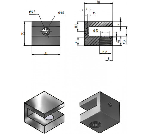 Стеклянная полка STWORKI Glass Shelf 80 3GW264TTKK000 Черная