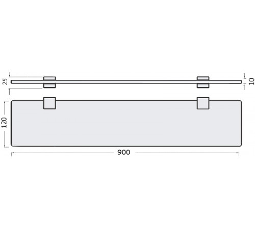 Стеклянная полка STWORKI Glass Shelf 90 3GW260TTKK000 Хром