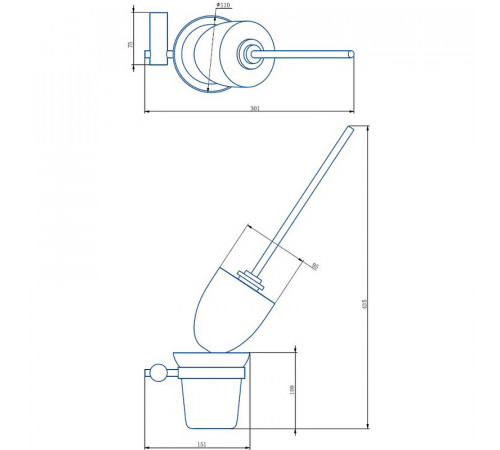 Ершик для унитаза Haiba HB8410 Хром