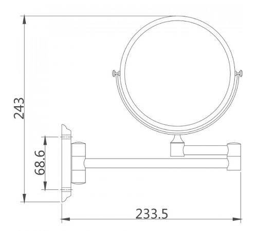 Косметическое зеркало Haiba HB6106 с увеличением Хром