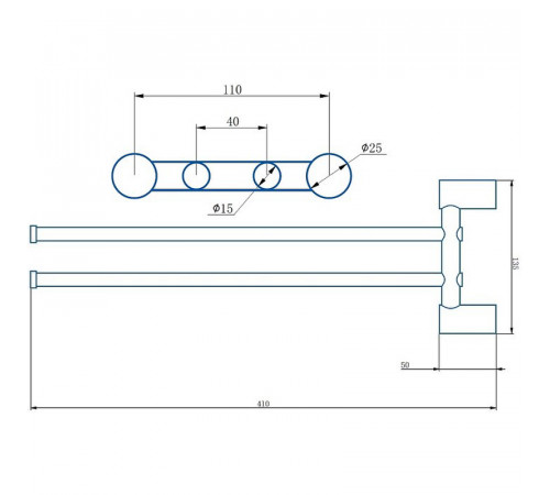 Полотенцедержатель Haiba HB8412-7 поворотный Черный матовый