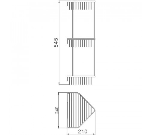 Полка корзина Haiba HB335-2 угловая Хром