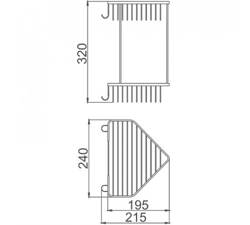 Полка корзина Haiba HB335-1 угловая Хром