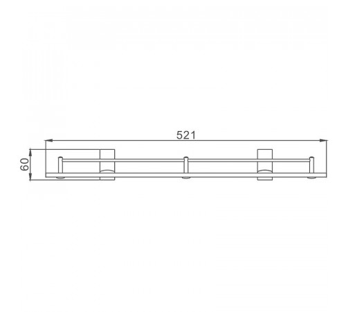 Стеклянная полка Haiba HB8807 Хром