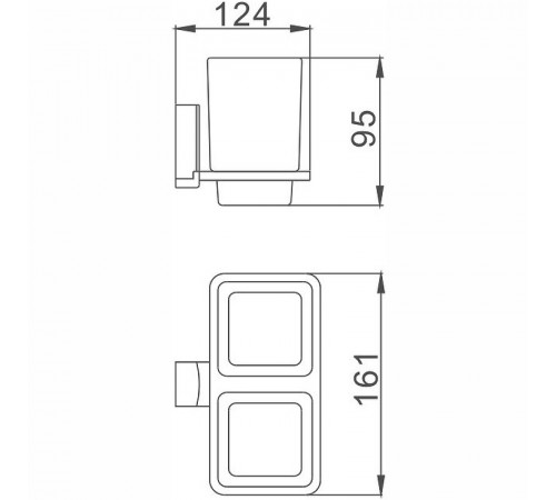 Стакан для зубных щеток Haiba HB8808 двойной Хром