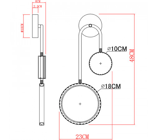 Настенный светильник Artelamp Holly A1364AP-2PB Белый Полированная медь Черный