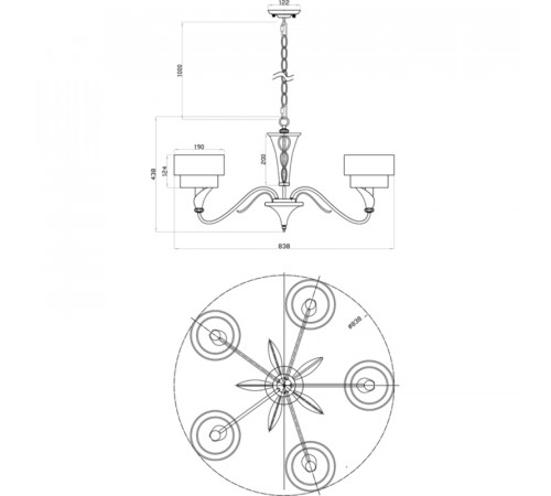 Люстра Maytoni House Lillian H311-05-G Белая Серая Серебро антик