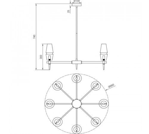 Люстра Maytoni House Lita H002PL-08G Прозрачная Золото