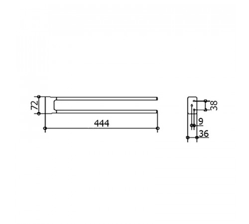 Полотенцедержатель Keuco Industrie 14 41418 010000 двойной Хром
