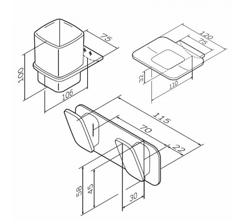 Набор аксессуаров для ванной AM.PM Inspire V2.0 AK50B0703W Хром