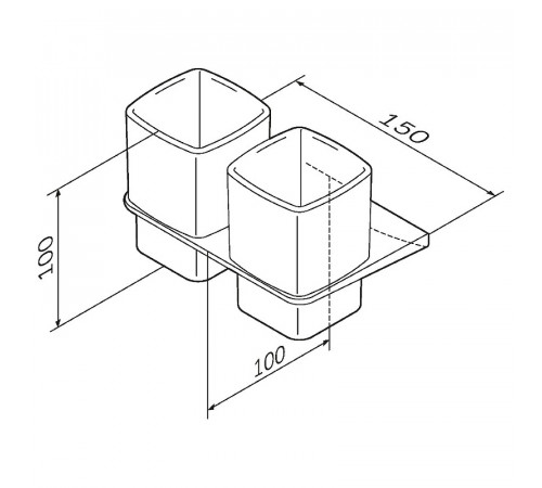 Стакан для зубных щеток AM.PM Inspire V2.0 A50A343422 двойной Черный матовый