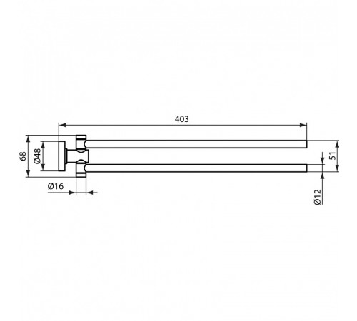 Полотенцедержатель Ideal Standard IOM A9131AA двойной Хром