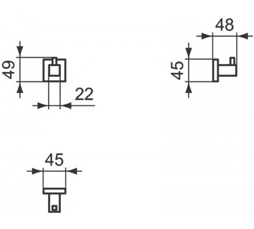 Крючок Ideal Standard IOM Square E2192AA Хром