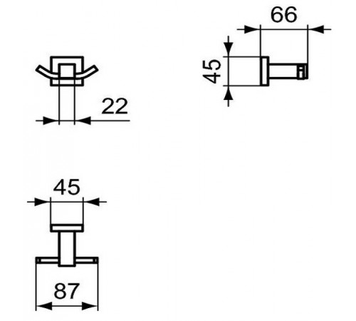 Двойной крючок Ideal Standard IOM Square E2193AA Хром