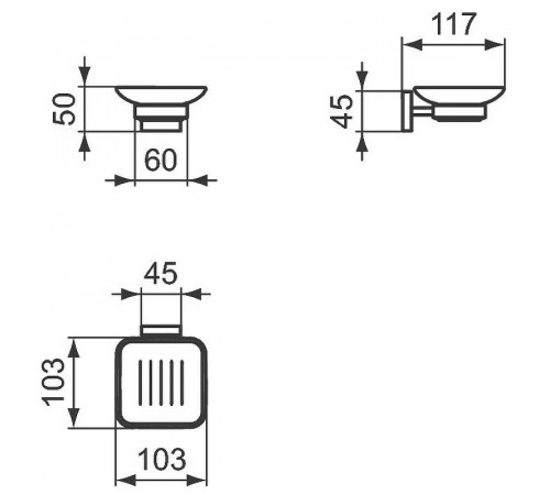 Мыльница Ideal Standard IOM Square E2201AA Хром