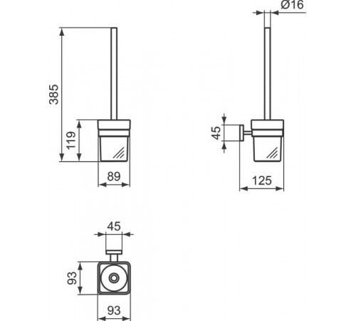 Ершик для унитаза Ideal Standard IOM Square E2194AA Хром