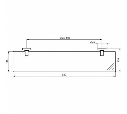 Полка Ideal Standard IOM A9124AA Хром