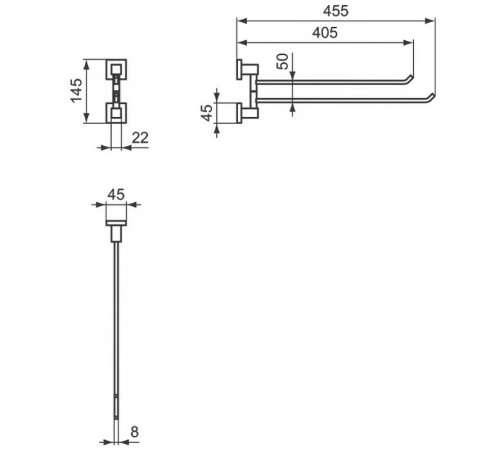 Полотенцедержатель Ideal Standard IOM Square E2200AA поворотный Хром