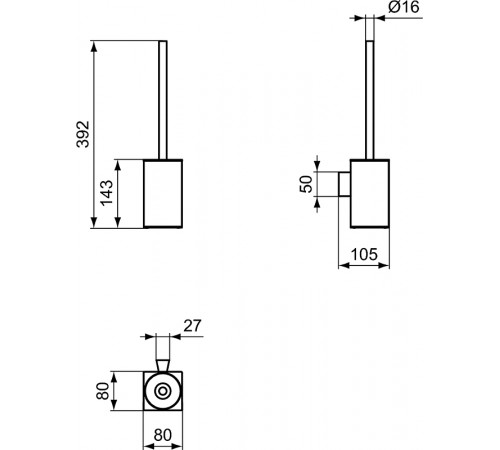 Ершик для унитаза Ideal Standard IOM Square E2195AA Хром