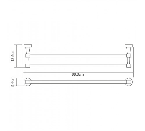 Полотенцедержатель WasserKRAFT Isen K-4040 двойной Хром