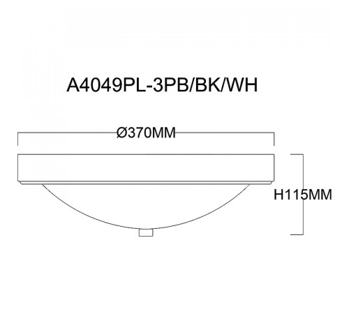 Потолочный светильник Artelamp James A4049PL-3BK Белый Черный