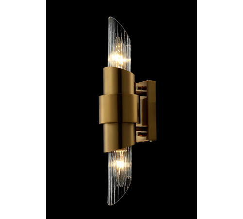 Настенный светильник Crystal Lux Justo AP2 Brass Прозрачный Латунь